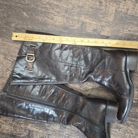 💥BORN Tall brown leather side zip Sz 6.5 flannel lined Like new! - Picture 2 of 4
